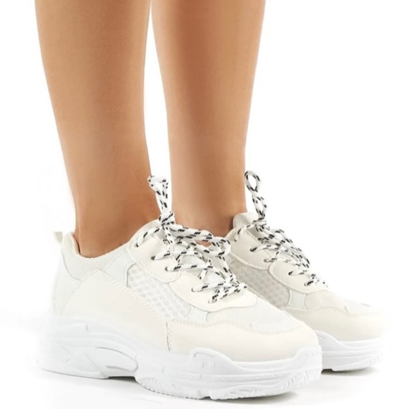 Chunky White Sneakers | Public Desire - Picture 1 of 5
